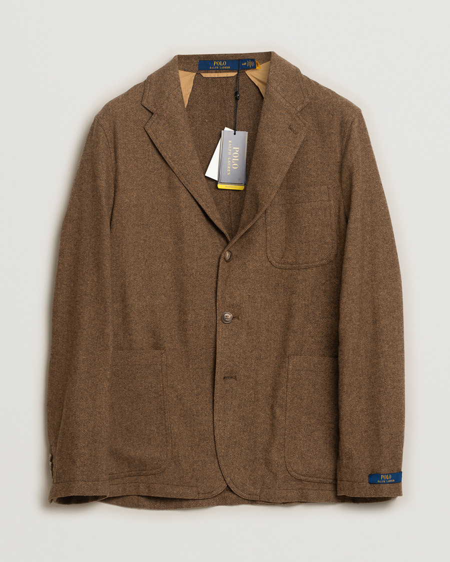 Men | Blazers | Pre-owned | Polo Ralph Lauren Classic Herringbone Sportcoat Brown/Tan