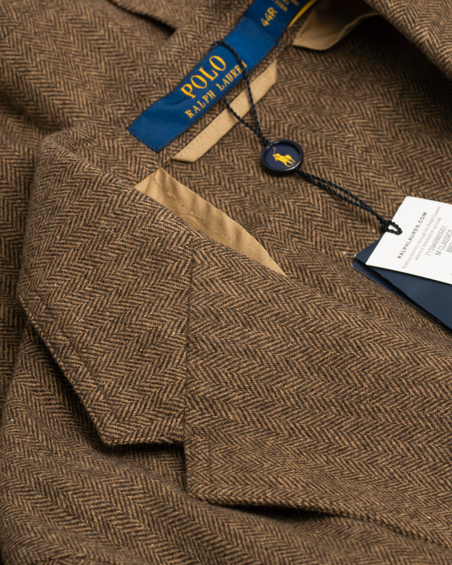 Men | Blazers | Pre-owned | Polo Ralph Lauren Classic Herringbone Sportcoat Brown/Tan