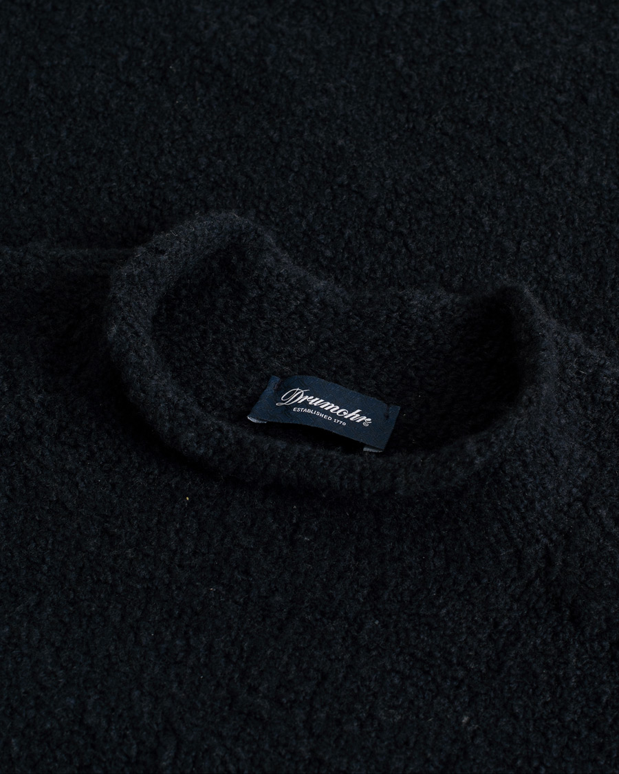 Men | Sweaters & Knitwear | Pre-owned | Drumohr Wool Boucle Mock Neck Navy 48