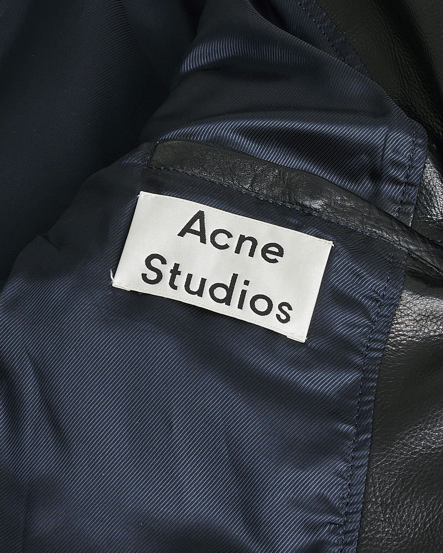 Acne Studios Oliver Leather Jacket Black 48 at CareOfCarl.com