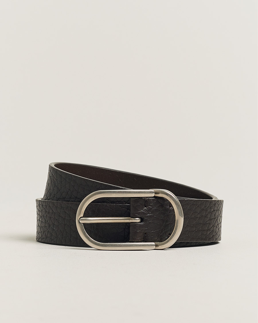 Men | Brunello Cucinelli Grain Leather Belt Dark Brown | Pre-owned | Brunello Cucinelli Grain Leather Belt Dark Brown