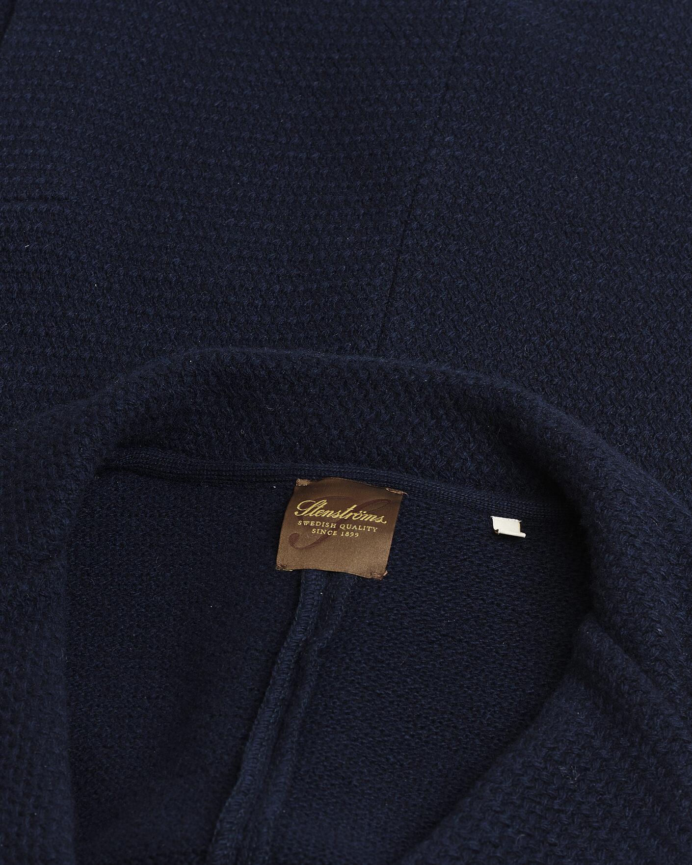 Men | Pre-owned Blazers | Pre-owned | Stenströms Knitted Textured Merino Wool Blazer Navy M