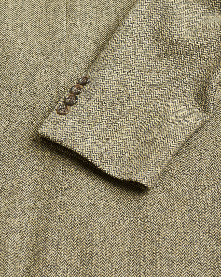 Men | BOSS Vintage Wool Herringbone Blazer Beige 50 | Pre-owned | BOSS Vintage Wool Herringbone Blazer Beige 50