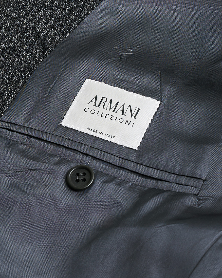 Men | Armani Collezioni Vintage Wool Blazer Dark Grey 48 | Pre-owned | Armani Collezioni Vintage Wool Blazer Dark Grey 48