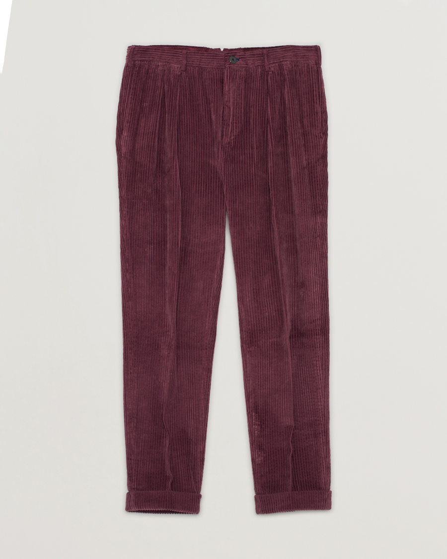 Men | Trousers | Pre-owned | Incotex Carrot fit Cord Slacks Red 50