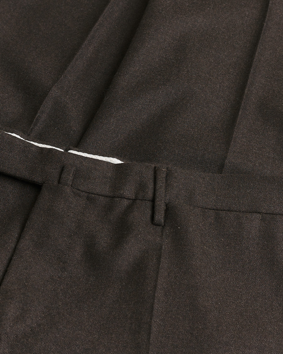 Men | Incotex Slim Fit Flannel Trousers Brown 50 | Pre-owned | Incotex Slim Fit Flannel Trousers Brown 50