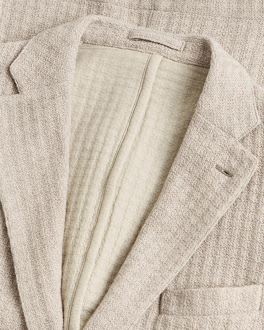 Men | Pre-owned Blazers | Pre-owned | L.B.M. 1911 Knitted Punto Wool Structure Blazer Camel 54