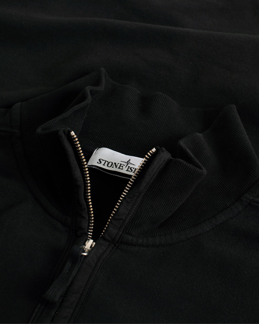 Men | Sweaters & Knitwear | Pre-owned | Stone Island Garment Dyed Fleece Half Zip Black