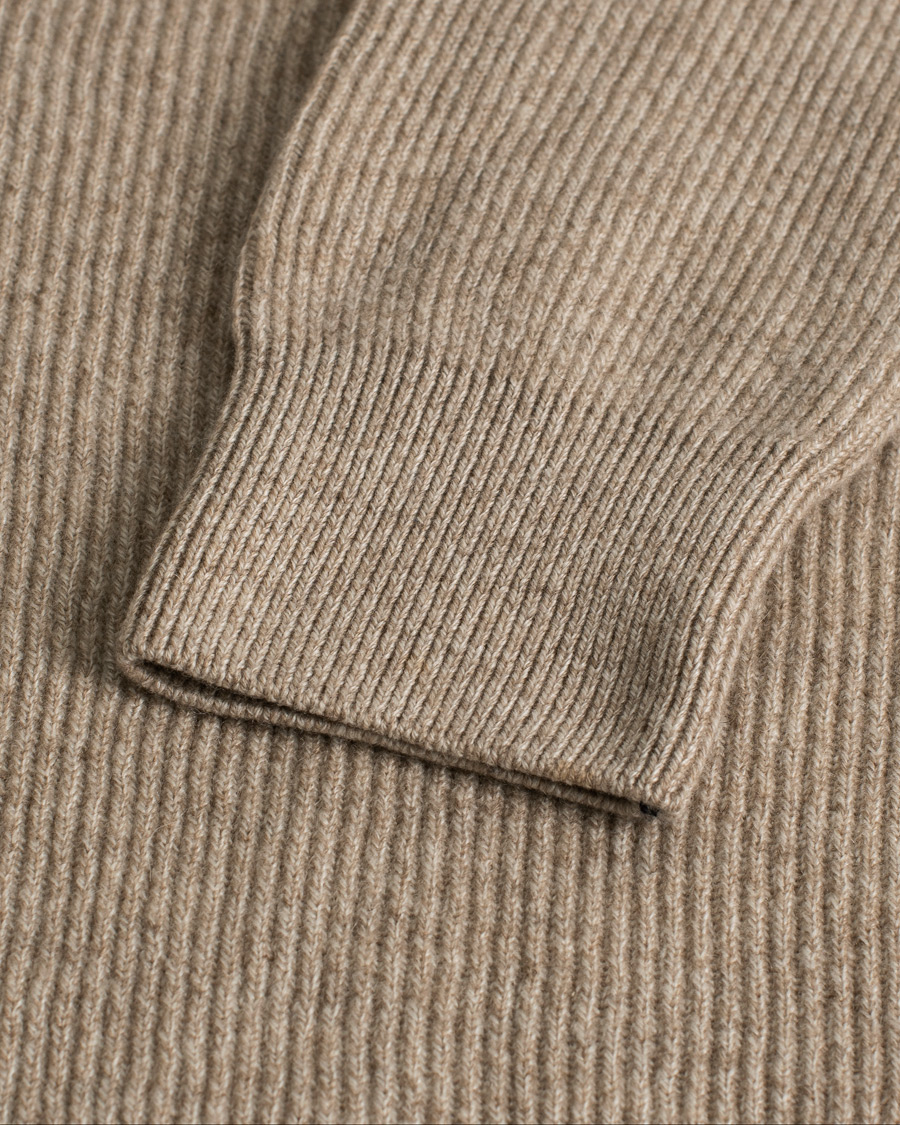 Men | Sweaters & Knitwear | Pre-owned | Fioroni Puro Filo Cashmere Rib Crewneck Beige 48