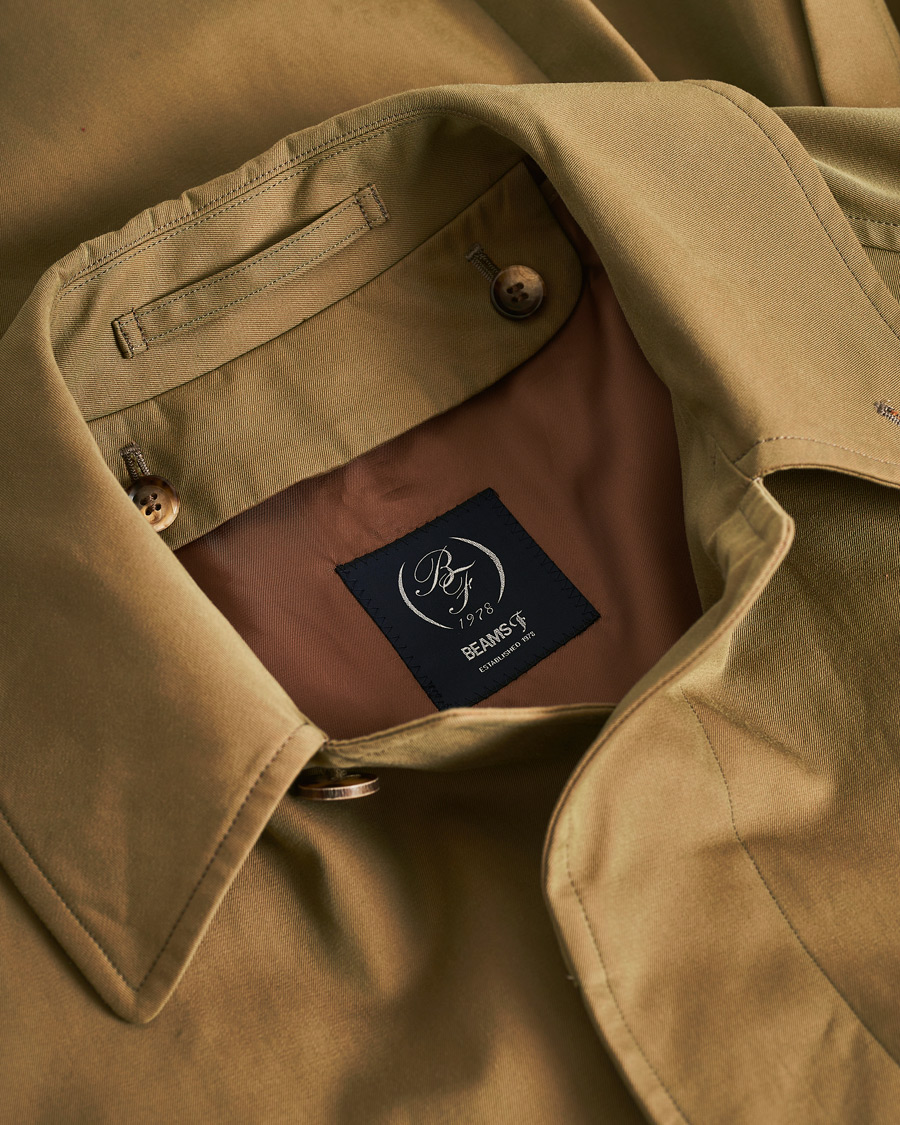 Men | Coats & Jackets | Pre-owned | BEAMS F Balmacaan Gabardine Coat Olive UK36 - EU46