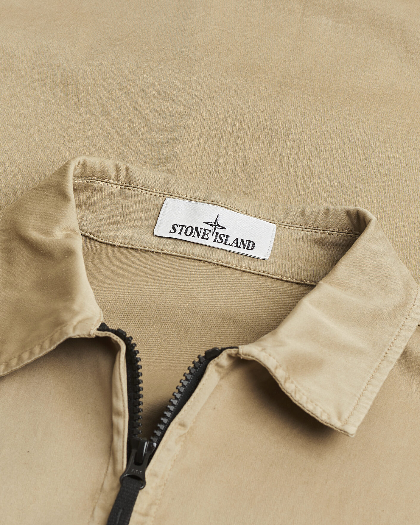 Men | Pre-owned Coats & Jackets | Pre-owned | Stone Island Cotton Stretch Zip Overshirt Biscuit XL
