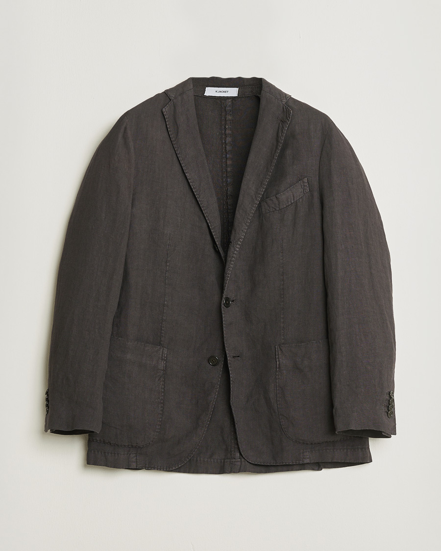 Men | Pre-owned Blazers | Pre-owned | Boglioli K Jacket Linen Blazer Dark Brown 46