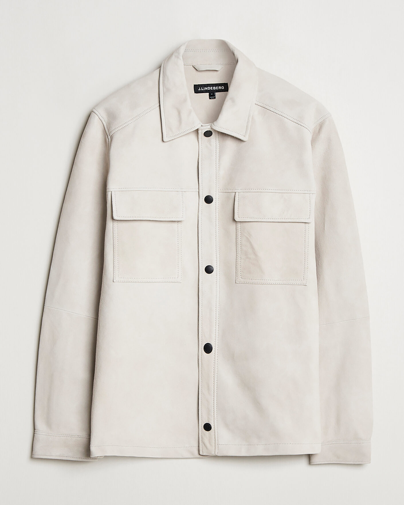 Men | J.Lindeberg Wilden Suede Overshirt Moonbeam M | Pre-owned | J.Lindeberg Wilden Suede Overshirt Moonbeam M