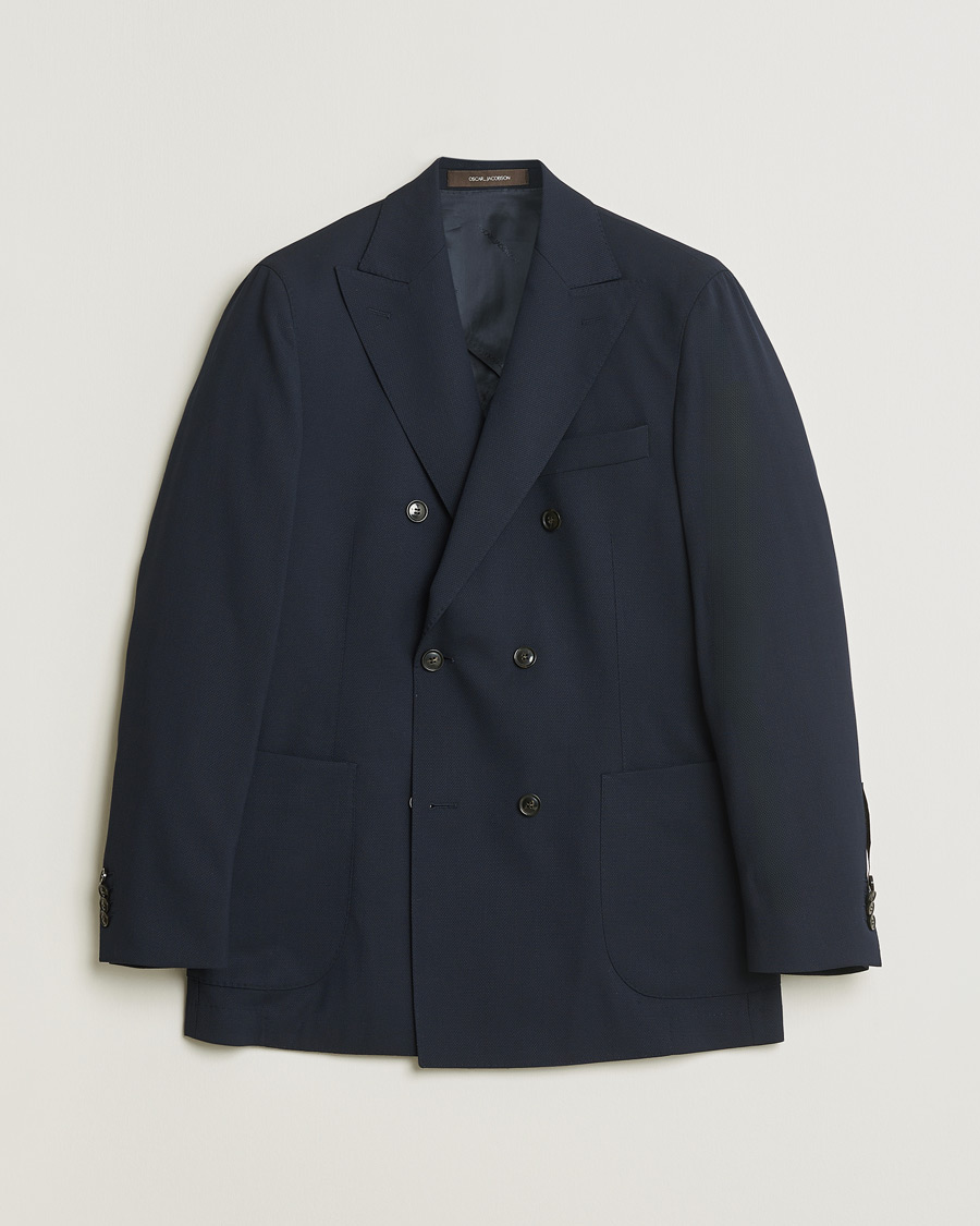 Men | Pre-owned Blazers | Pre-owned | Oscar Jacobson Farris Patch Blazer Navy 48