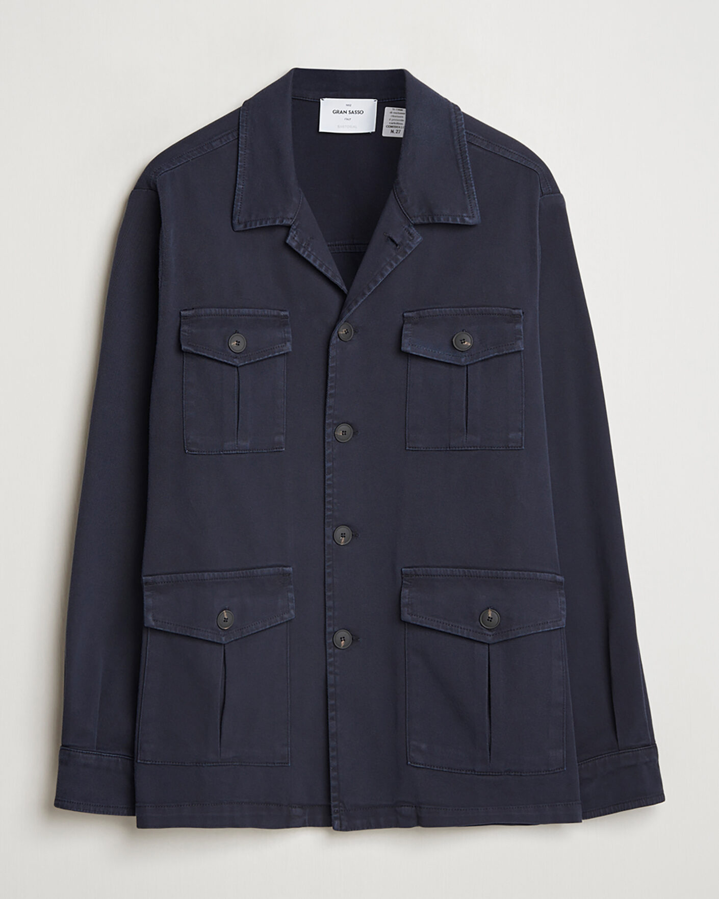 Men | Pre-owned Coats & Jackets | Pre-owned | Gran Sasso Cotton Twill Safari Jacket Navy 50