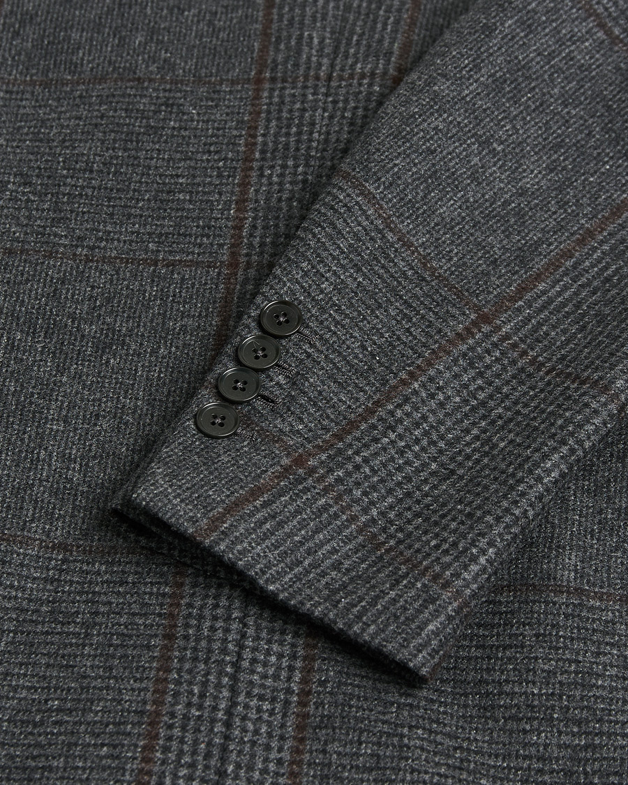 Men | Eidos Napoli Wool Checked Blazer Dark Grey 50 | Pre-owned | Eidos Napoli Wool Checked Blazer Dark Grey 50