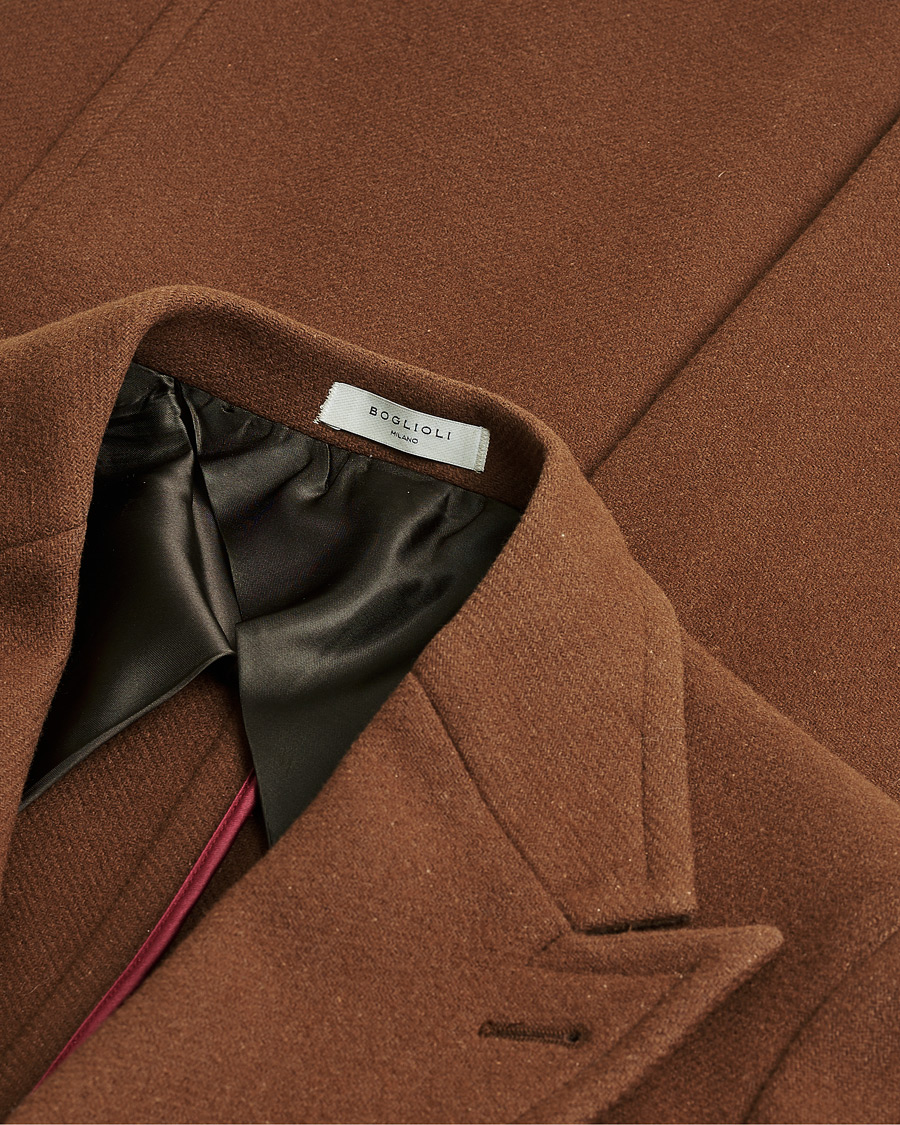 Men | Boglioli Double Breasted Wool Coat Rust Brown 46 | Pre-owned | Boglioli Double Breasted Wool Coat Rust Brown 46