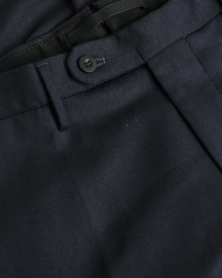 Men | Pre-owned Trousers | Pre-owned | Slowear Tekno Sartorial Flannel Trousers Navy 44