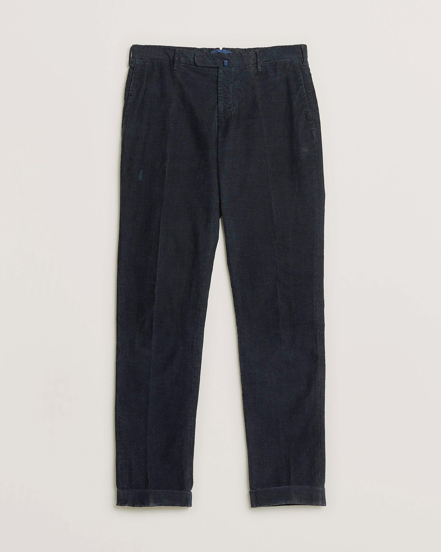 Men | Pre-owned Trousers | Pre-owned | Incotex Slim Fit Garment Dyed Corduroy Trousers Navy 48