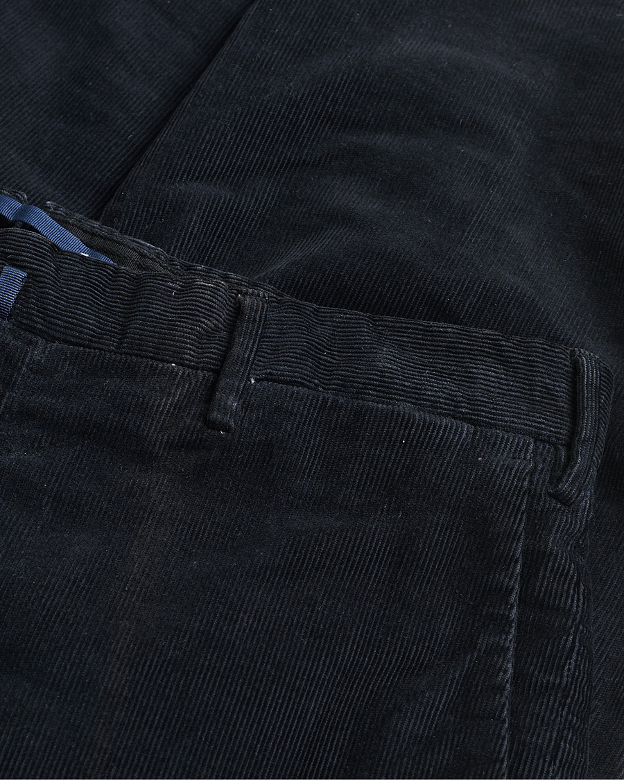 Men | Pre-owned Trousers | Pre-owned | Incotex Slim Fit Garment Dyed Corduroy Trousers Navy 48