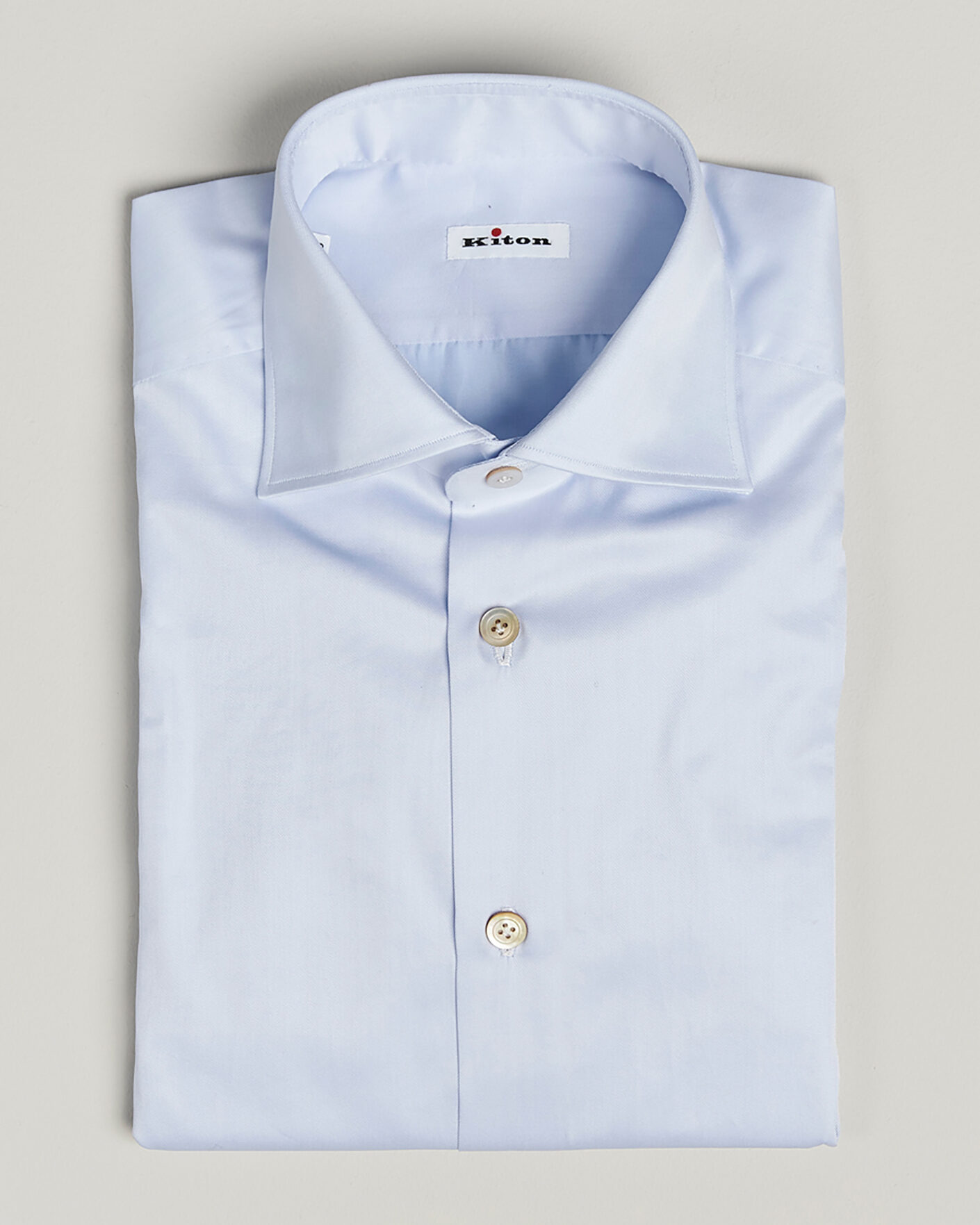 Men | Pre-owned Shirts | Pre-owned | Kiton Cotton Dress Shirt Light Blue 38 - S