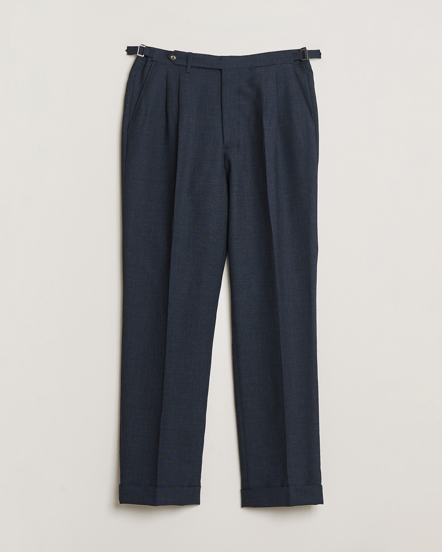 Men | Pre-owned Trousers | Pre-owned | Berg&Berg High Waisted Double Pleated Wool Trousers Blue 52