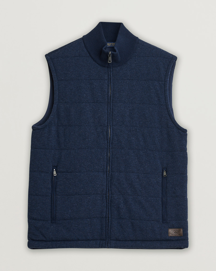 Men | Polo Golf Knitted Wool Vest Navy L | Pre-owned | Polo Golf Knitted Wool Vest Navy L