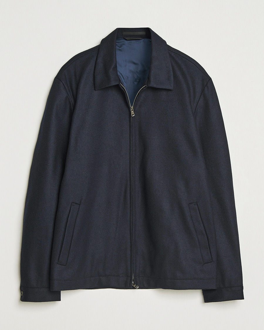 Men | Sunspel Boiled Wool Jersey Jacket Navy M | Pre-owned | Sunspel Boiled Wool Jersey Jacket Navy M