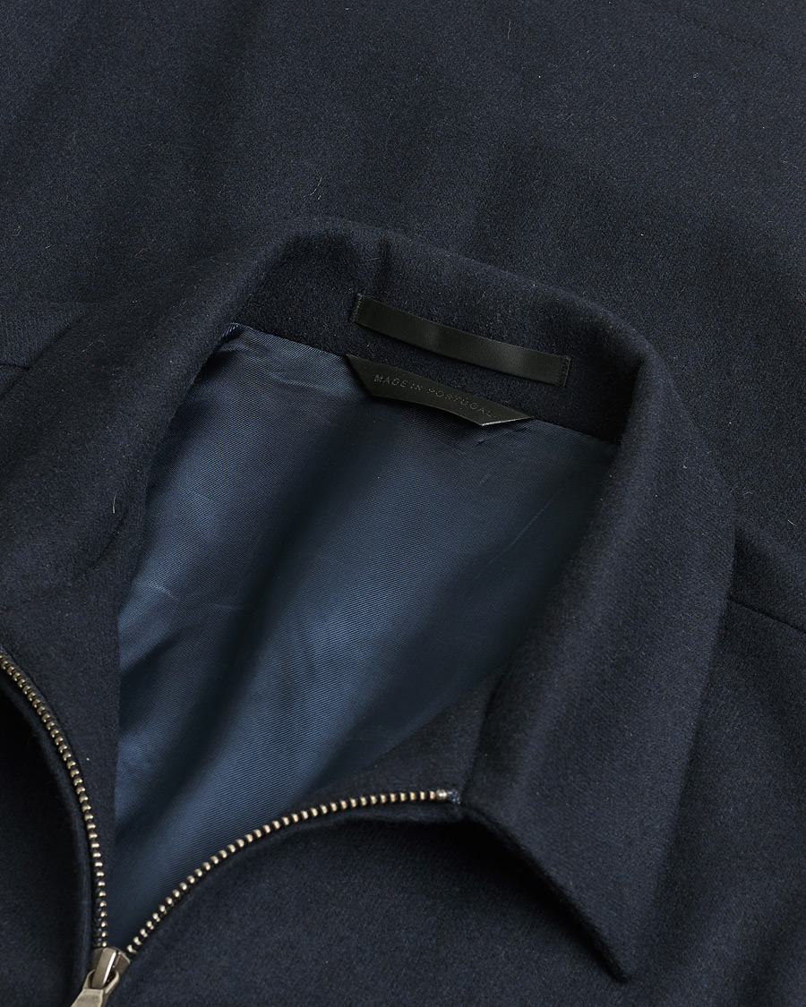 Men | Sunspel Boiled Wool Jersey Jacket Navy M | Pre-owned | Sunspel Boiled Wool Jersey Jacket Navy M