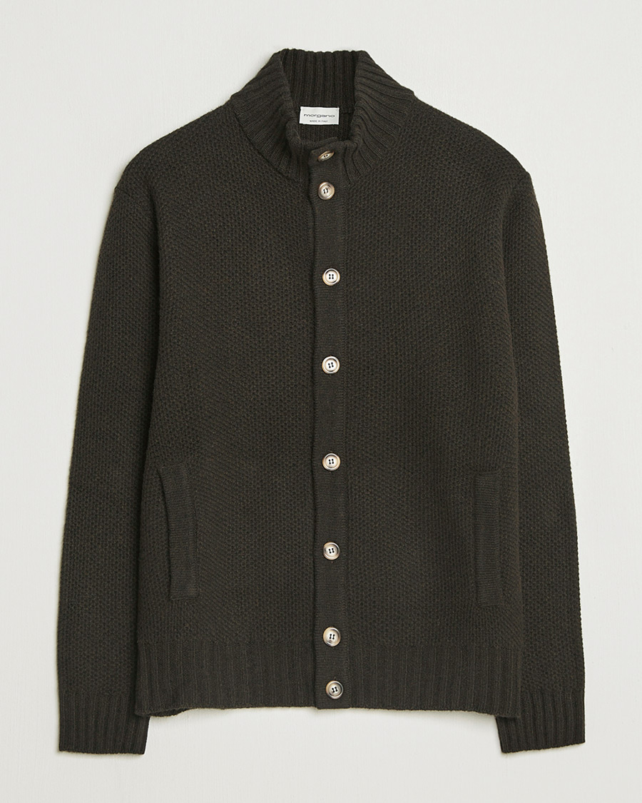 Men | Pre-owned Sweaters & Knitwear | Pre-owned | Morgano Heavy Knitted Wool/Cashmere Cardigan Dark Brown M
