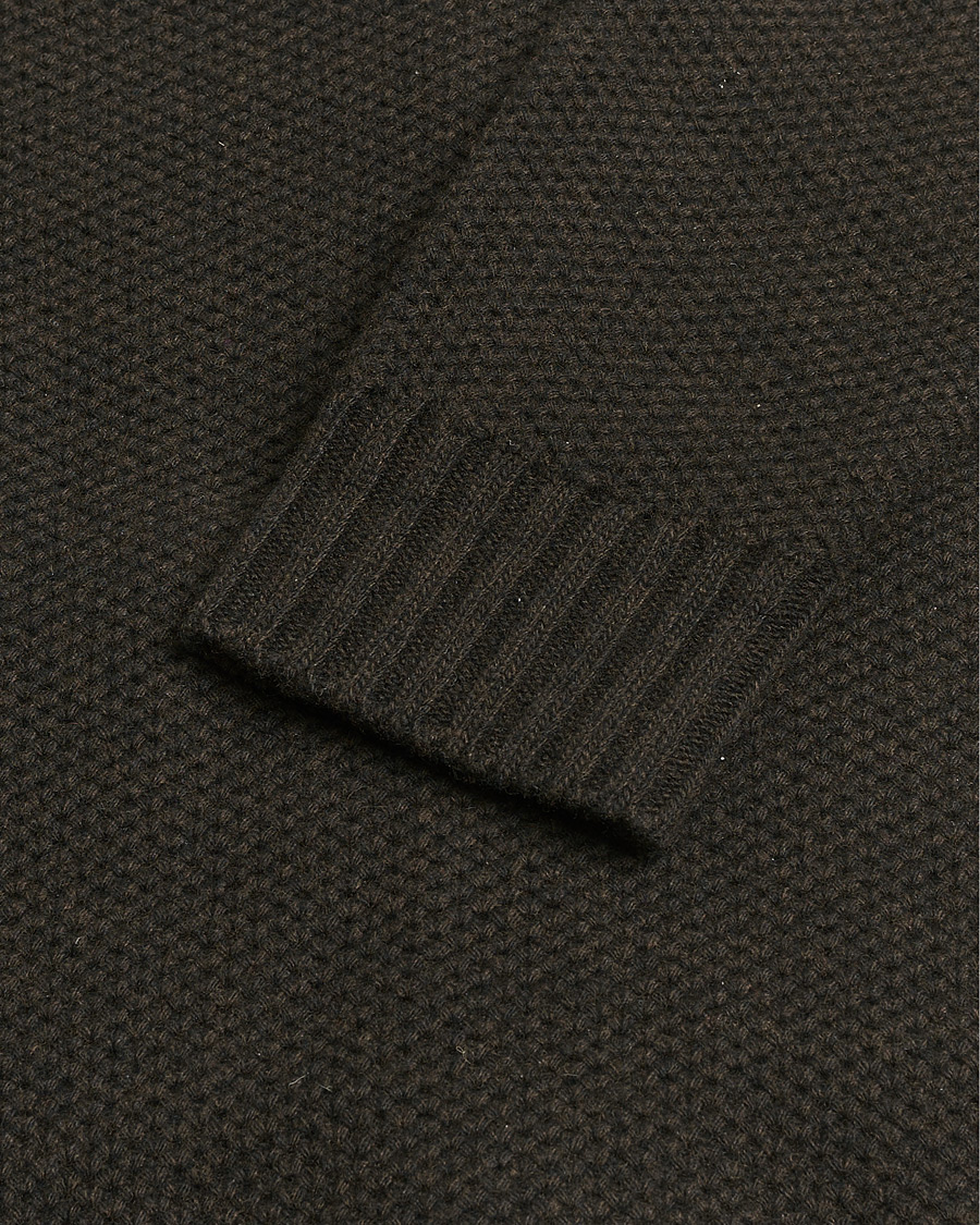 Men | Pre-owned Sweaters & Knitwear | Pre-owned | Morgano Heavy Knitted Wool/Cashmere Cardigan Dark Brown M