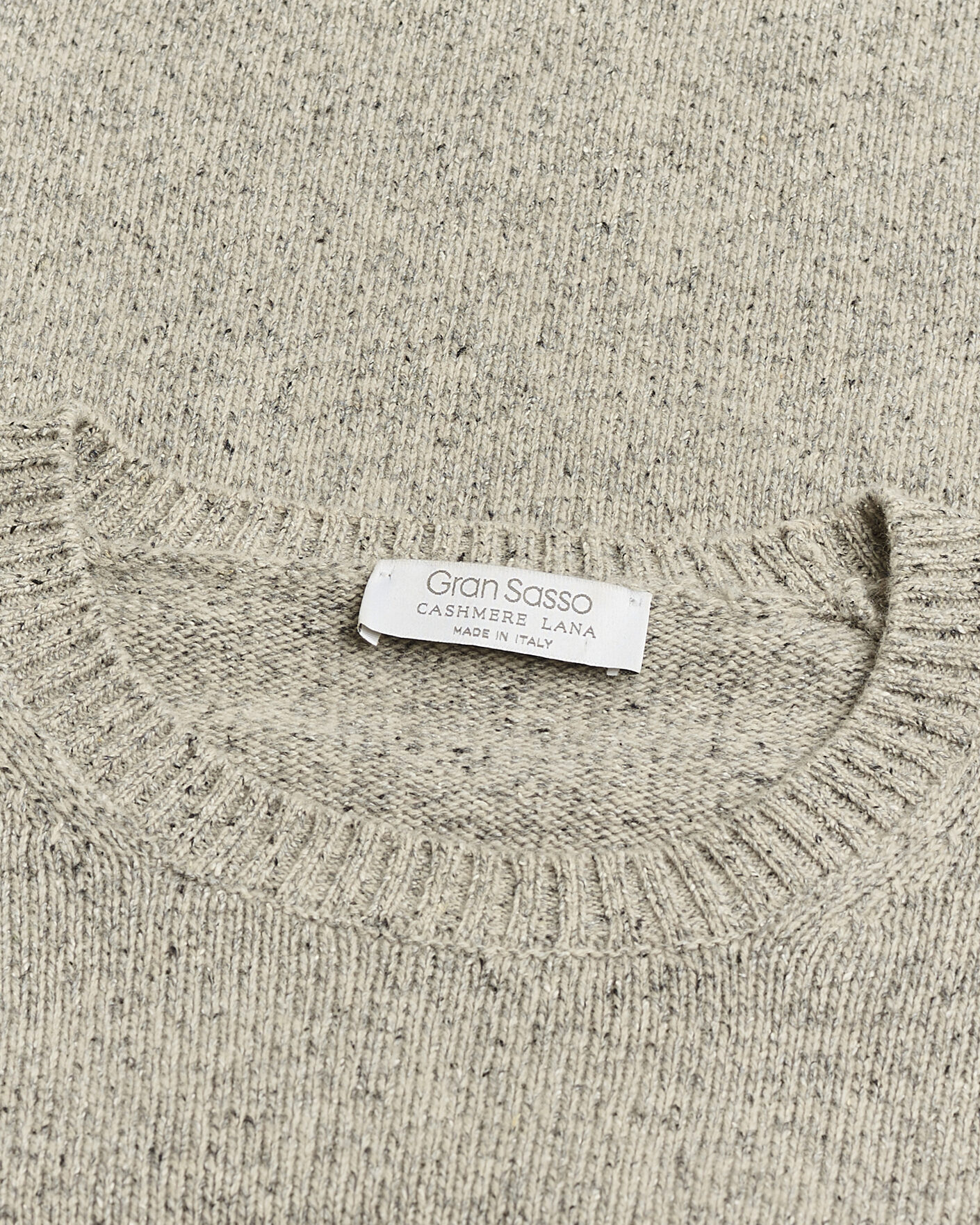 Men | Pre-owned Sweaters & Knitwear | Pre-owned | Gran Sasso Cashmere & Silk Blend Crew Neck Grey Melange 48