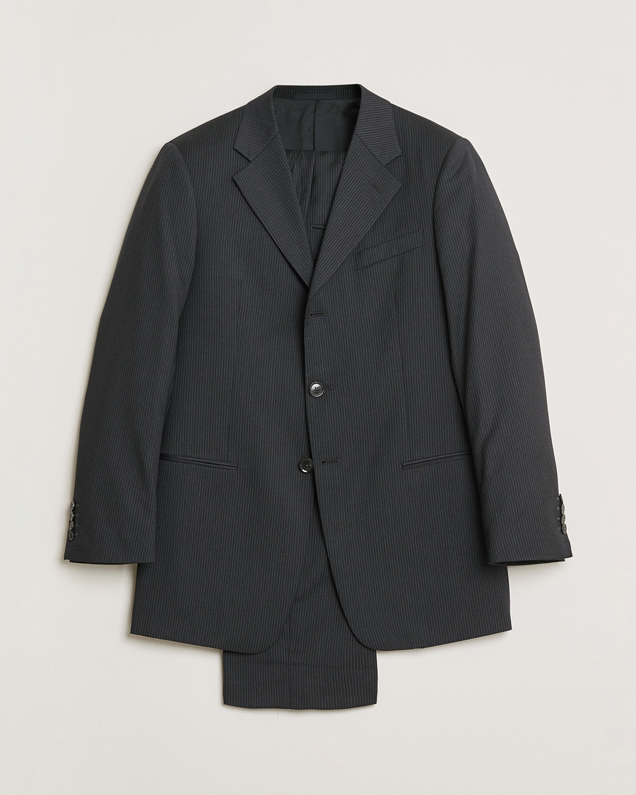 Men | Pre-owned Suits | Pre-owned | Armani Collezioni Pinstriped Wool Suit Dark Grey 50