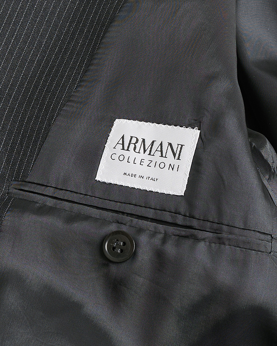 Men | Pre-owned Suits | Pre-owned | Armani Collezioni Pinstriped Wool Suit Dark Grey 50
