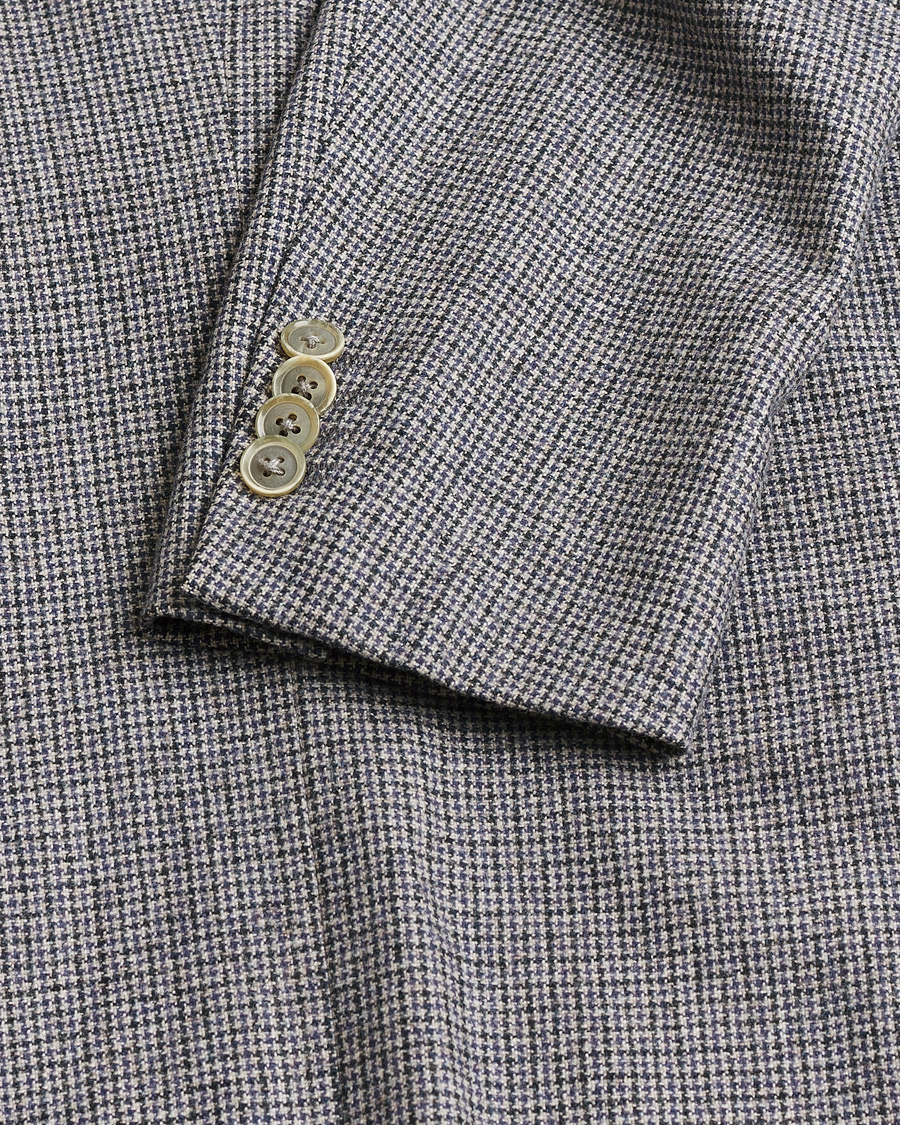 Men | Caruso Cashmere Blend Houndstooth Blazer Grey 48 | Pre-owned | Caruso Cashmere Blend Houndstooth Blazer Grey 48