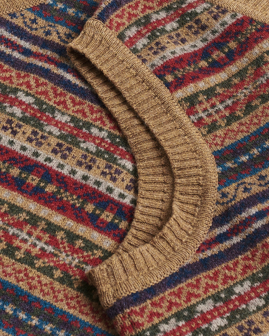 Men | William Lockie Wool Fair Isle Vest Tan S | Pre-owned | William Lockie Wool Fair Isle Vest Tan S