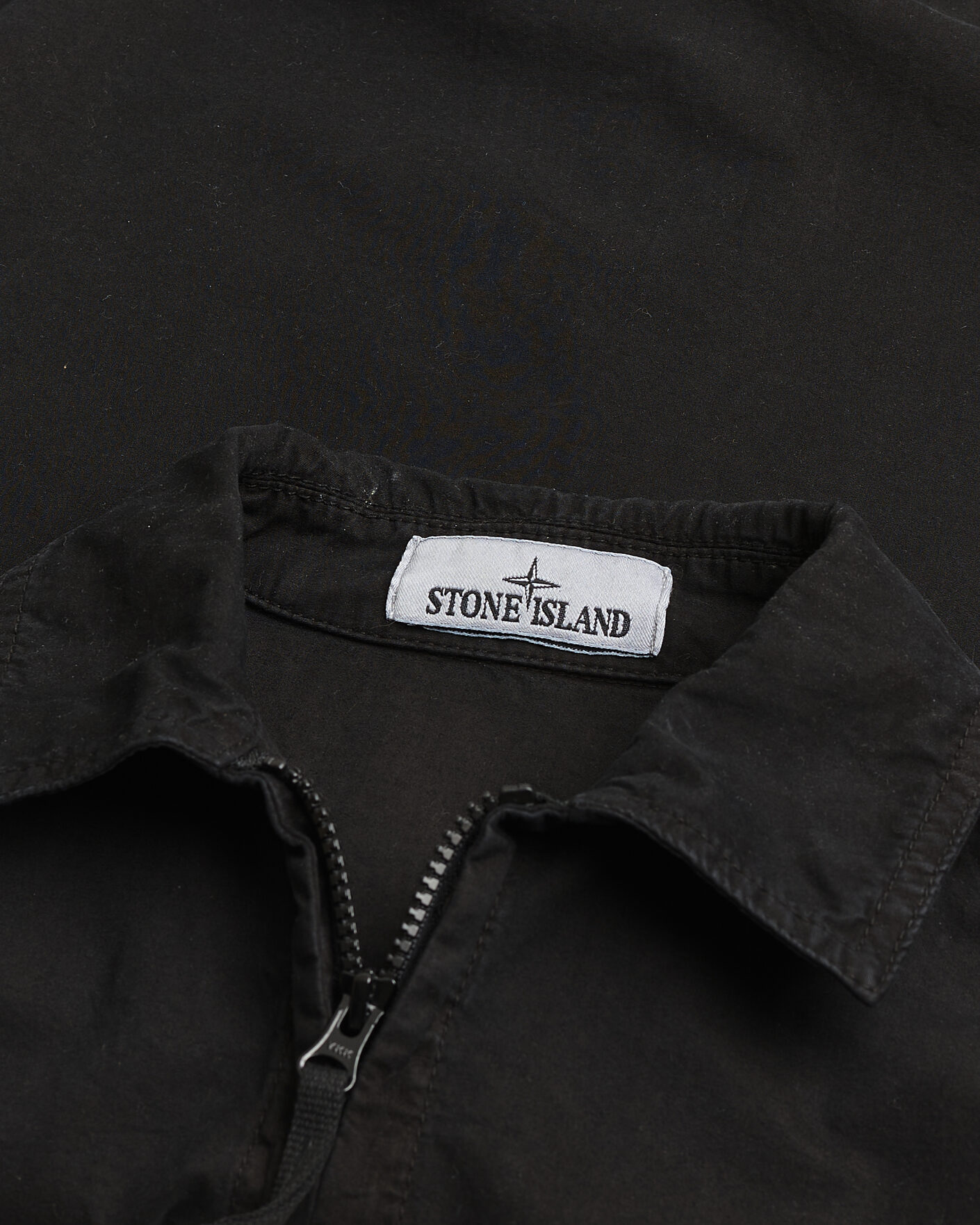 Men | Pre-owned Shirts | Pre-owned | Stone Island Brushed Cotton Canvas Zip Overshirt Black S