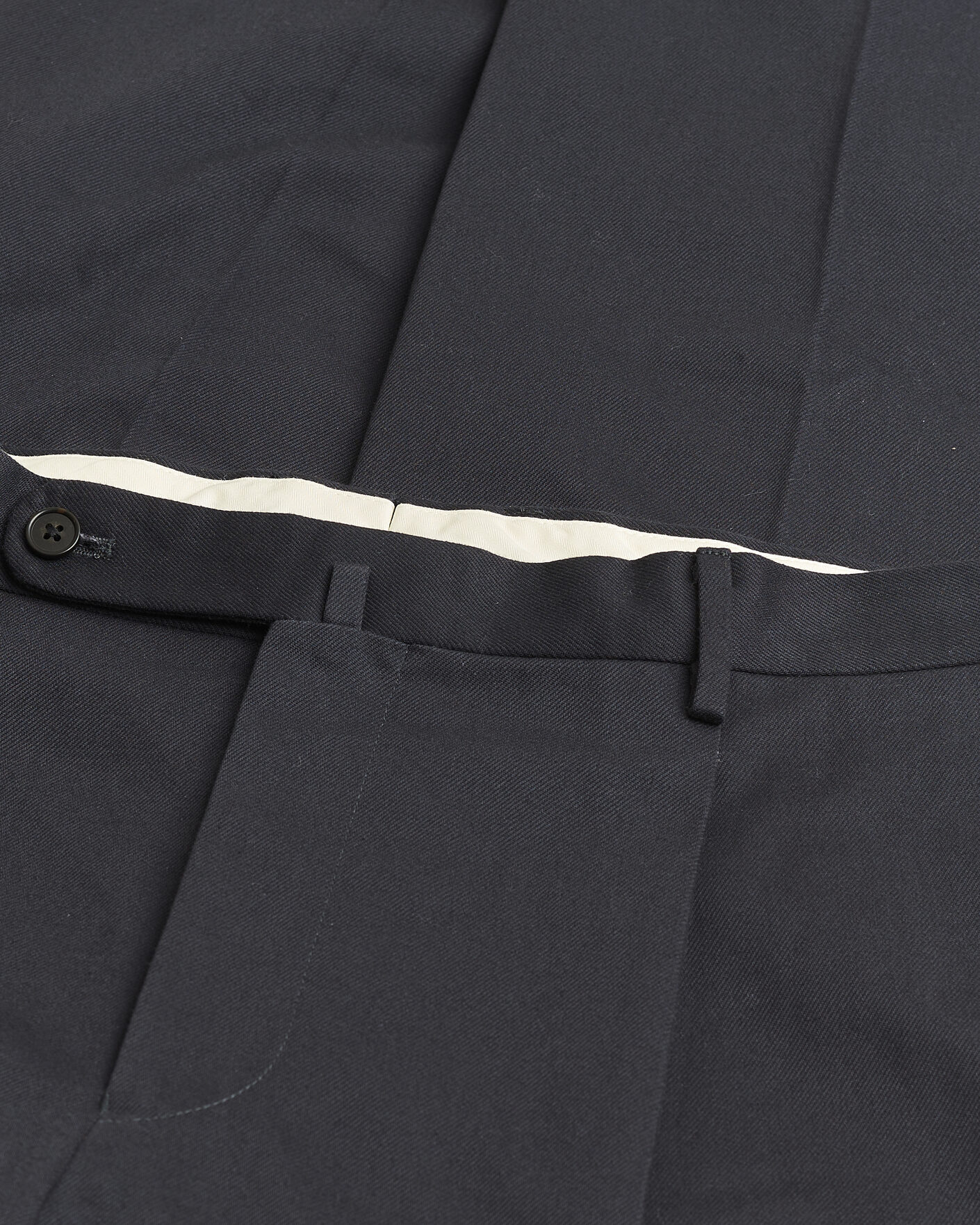 Men | Pre-owned Trousers | Pre-owned | Rubato High Waist Cotton Chino Navy 52