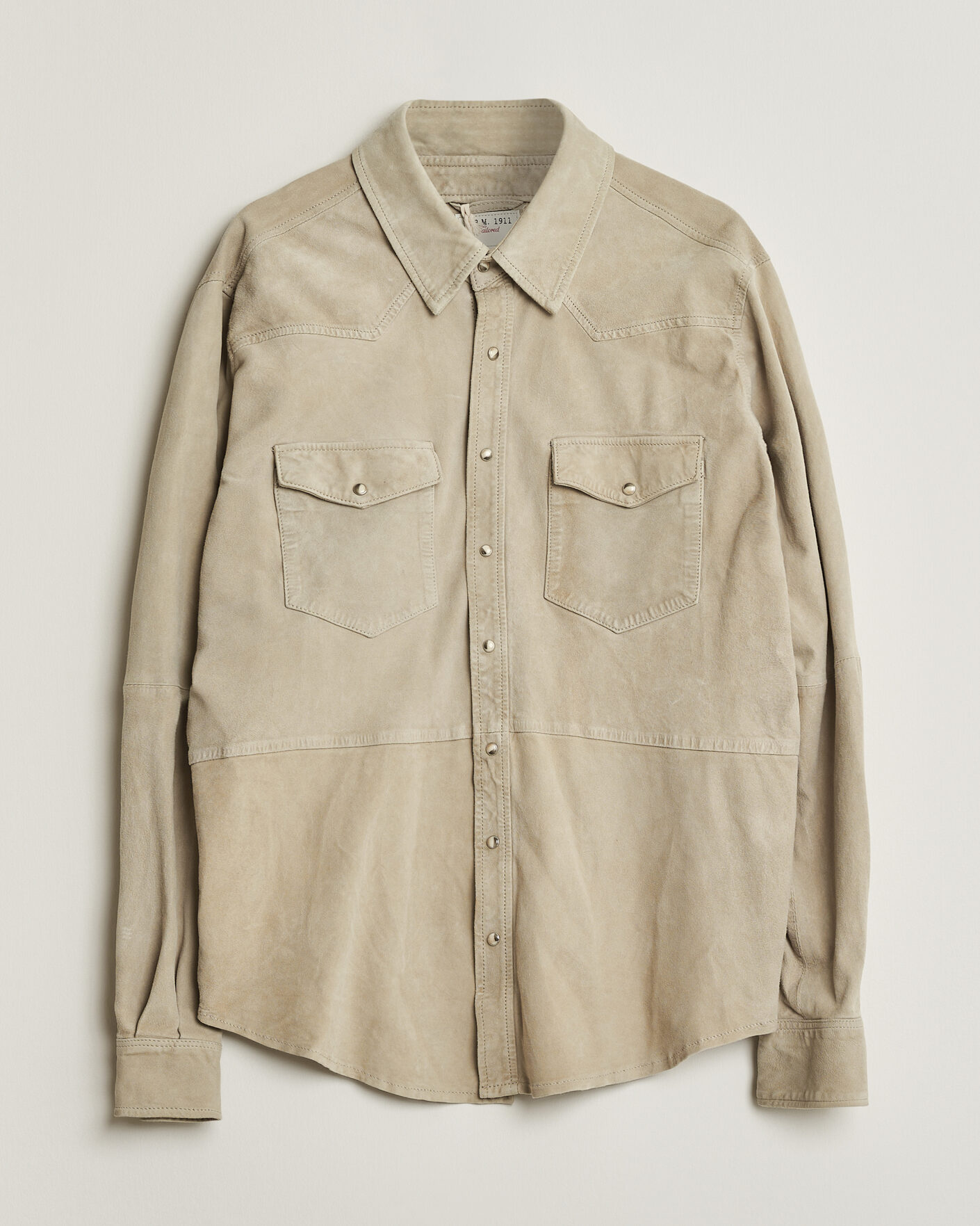 Men | L.B.M. 1911 Suede Pocket Overshirt Beige 52 | Pre-owned | L.B.M. 1911 Suede Pocket Overshirt Beige 52