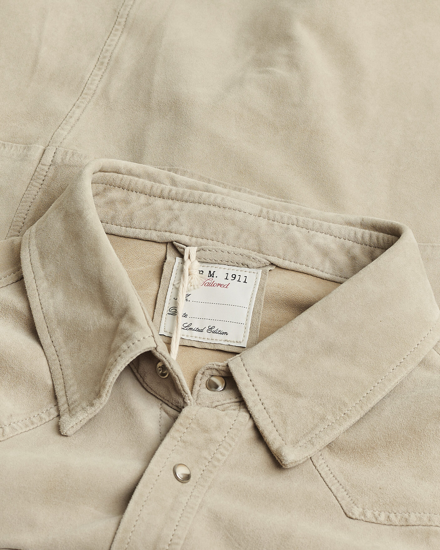 Men | L.B.M. 1911 Suede Pocket Overshirt Beige 52 | Pre-owned | L.B.M. 1911 Suede Pocket Overshirt Beige 52