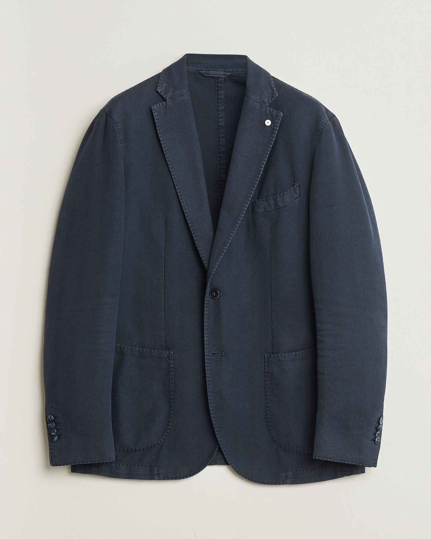 Men | Pre-owned Blazers | Pre-owned | L.B.M. 1911 Jack Cotton Herringbone Blazer Navy 54