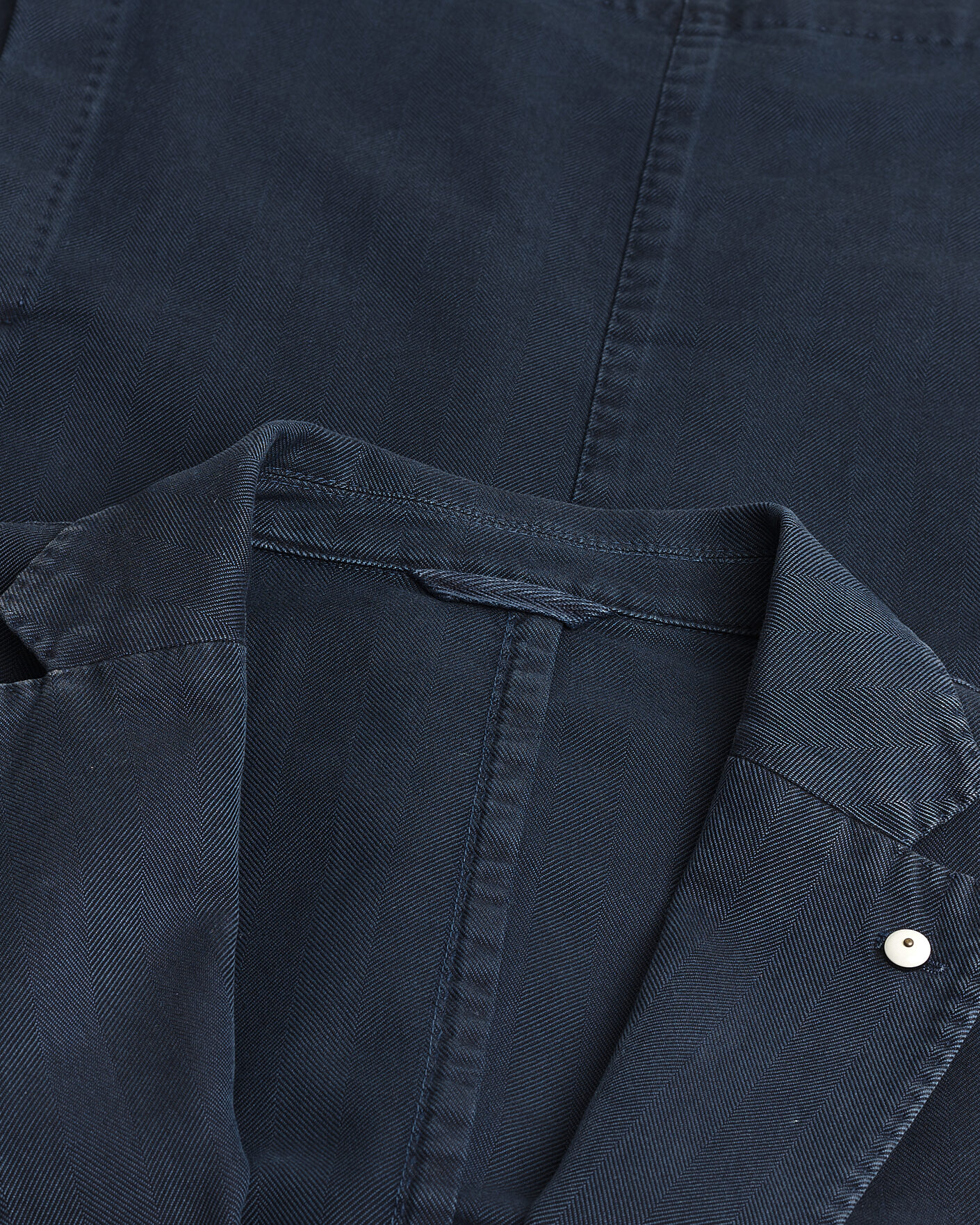 Men | Pre-owned Blazers | Pre-owned | L.B.M. 1911 Jack Cotton Herringbone Blazer Navy 54