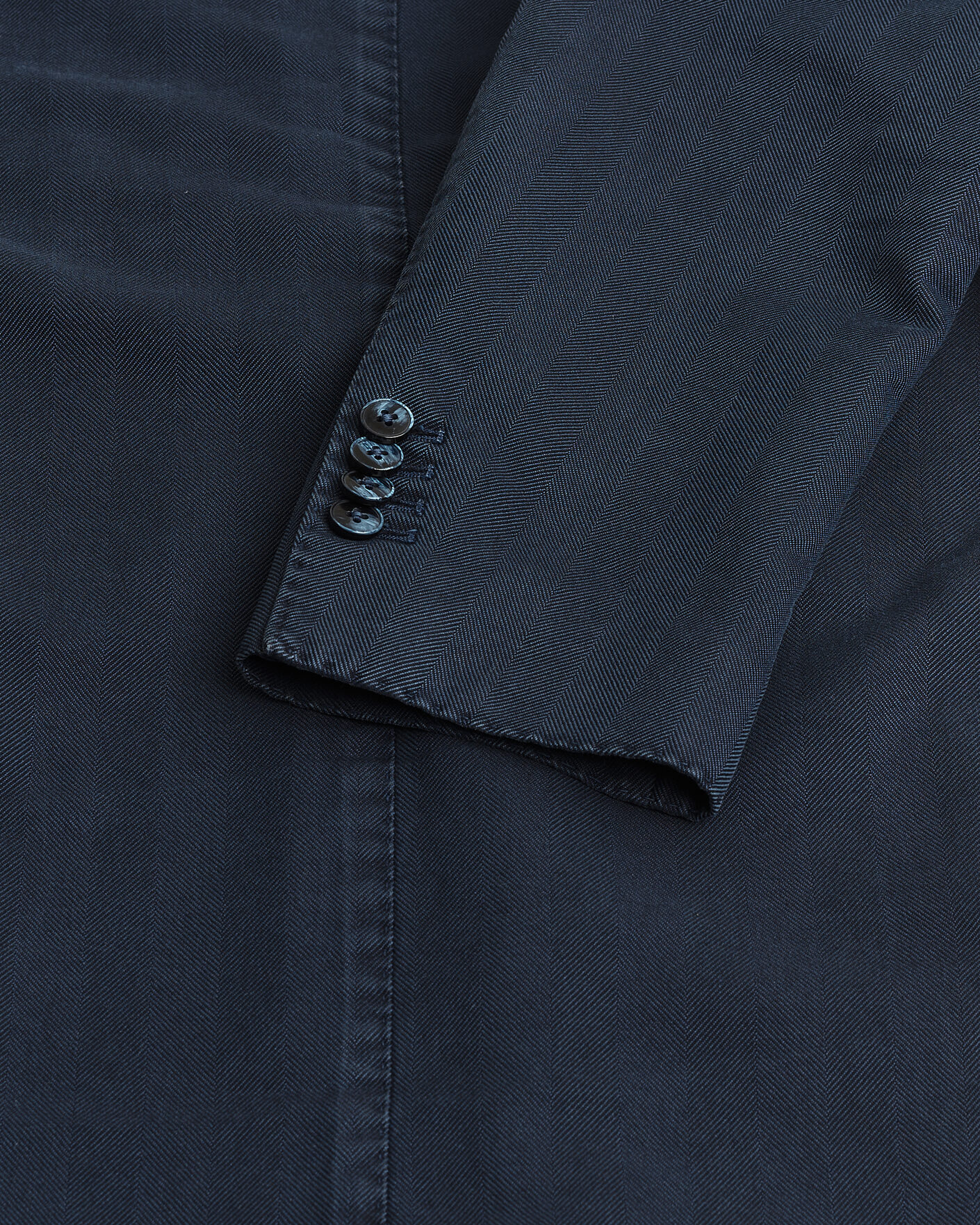 Men | Pre-owned Blazers | Pre-owned | L.B.M. 1911 Jack Cotton Herringbone Blazer Navy 54