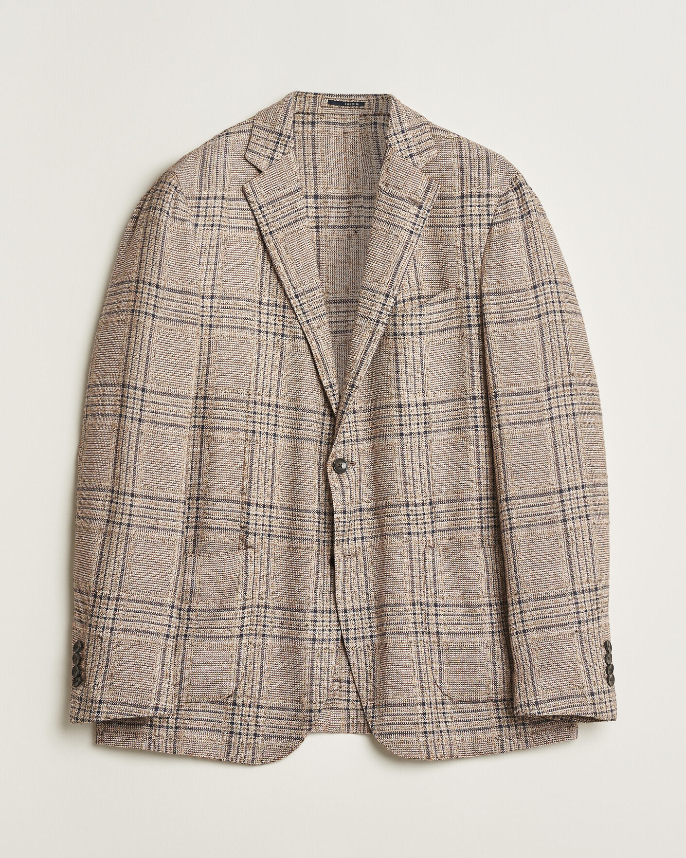Men | Pre-owned Blazers | Pre-owned | Lardini Silk Blend Checked Blazer Brown 54